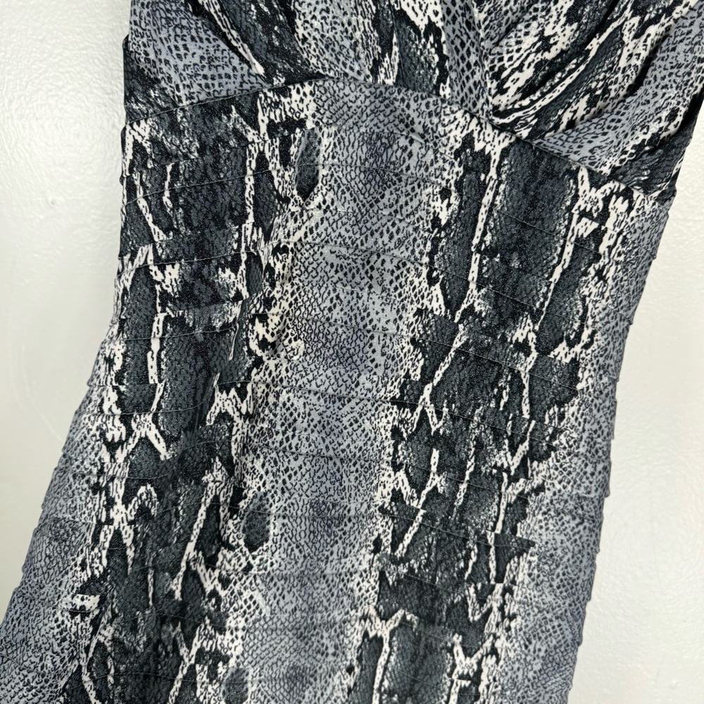 tadashi shoji collection gray python print halter mini dress women small snake - Picture 6 of 14